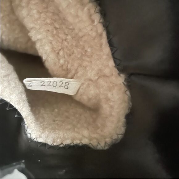 Leather Mid-Calf Sherpa Lined Heeled Boots Buckle Winter Black 10 - Picture 13 of 14